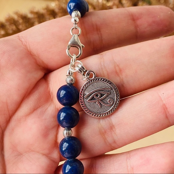 Lapis Lazuli Gemstone Sterling Silver Bracelet - Picture 5 of 5